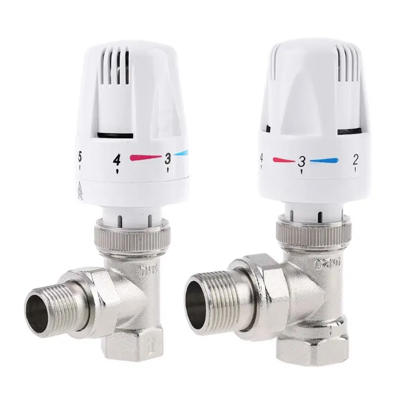 Termostato automático, válvula de Control de temperatura, radiador termostático, ángulo, calefacción de suelo, válvula especial de cobre DN15