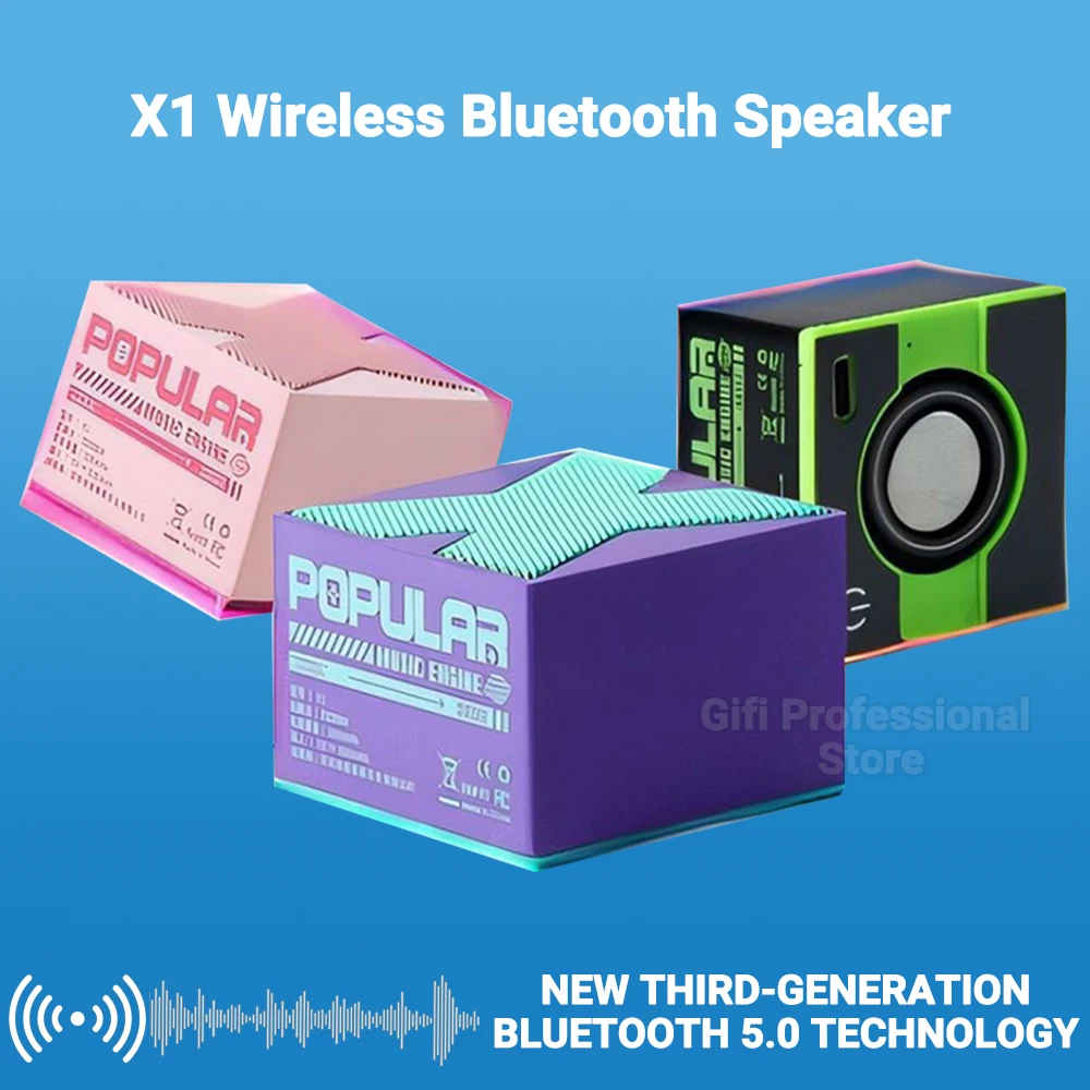 Беспроводная Bluetooth-Колонка X1, портативная стерео-колонка с объемным звуком, мини-USB-колонка, аудиоплеер, микрофон