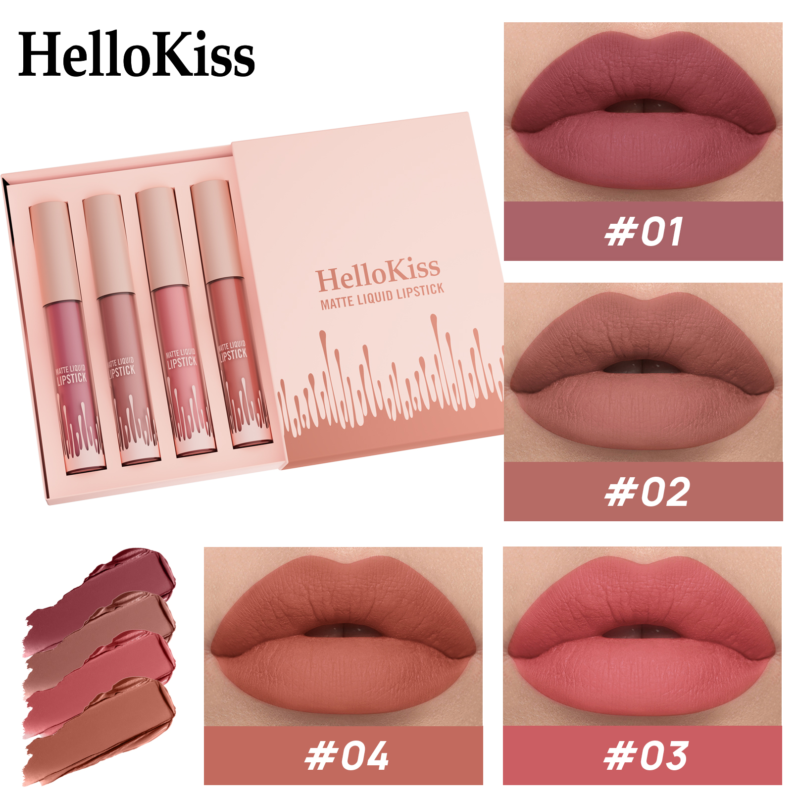 3 Pcs Matte Lipstick Lip Gloss Waterproof Non-Stick Cup Liquid Lipstick Matte Velvety Lip Glaze Lipstick Lip Stain Lip Care