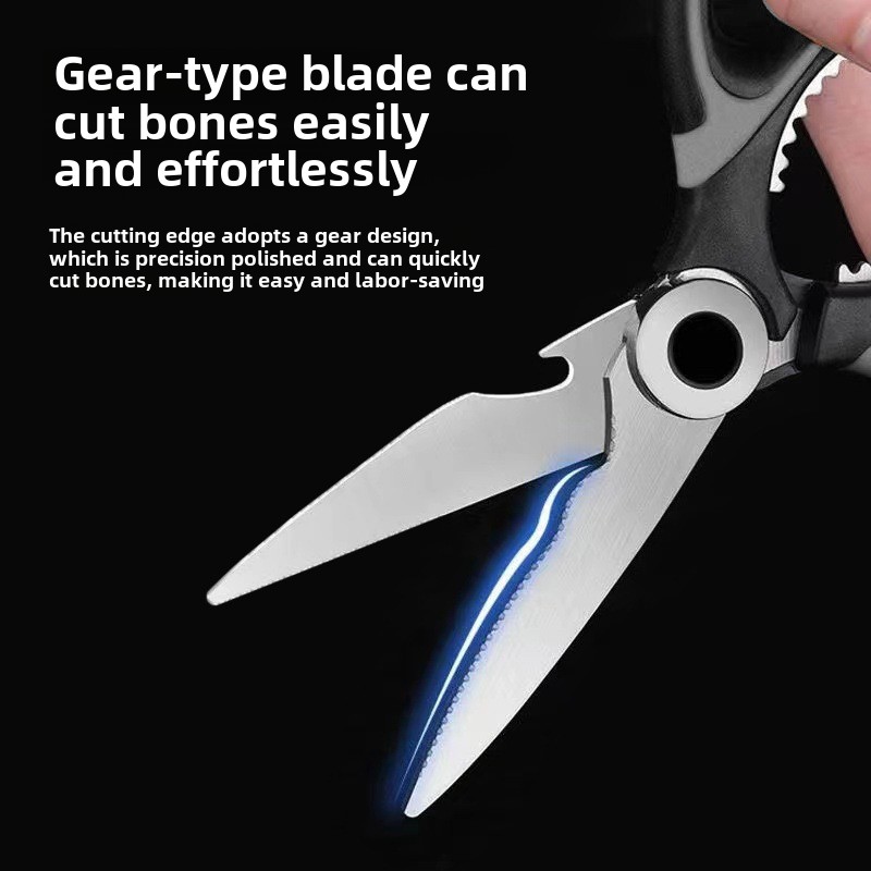 Thickened Kitchen Scissors Strong Chicken Bone Scissors Household Multi-Functional Food Scissors Sharp and Durable
