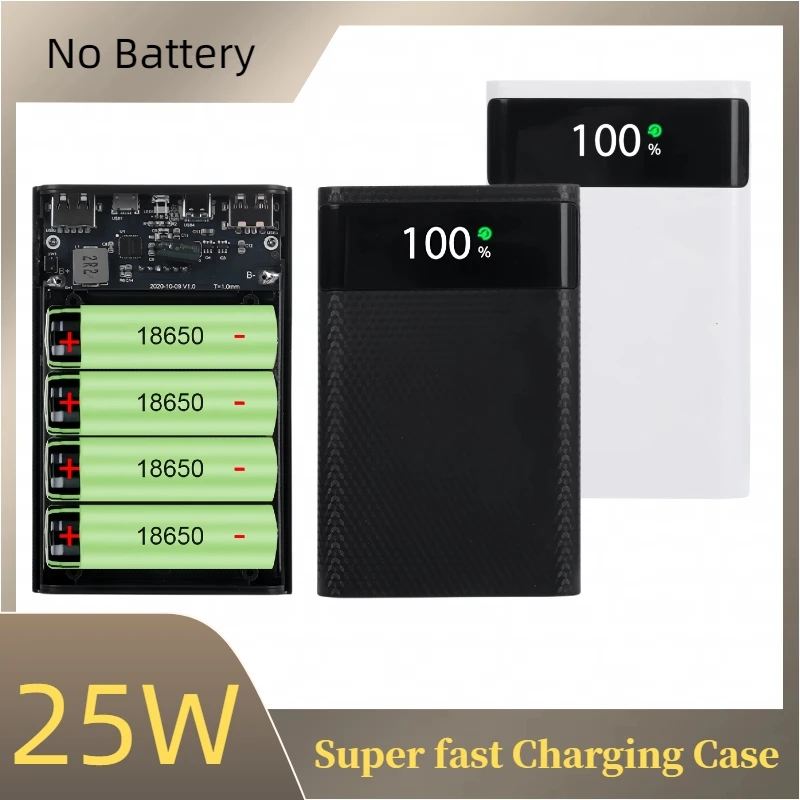 Sin baterías 18650 batería DIY caja de Banco de energía caja de almacenamiento de carga 5V USB Dual tipo C soporte PD QC3.0 carga rápida para teléfono inteligente