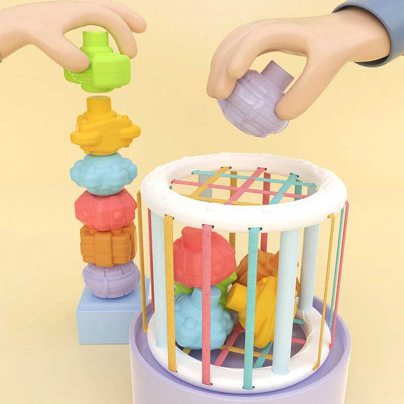カラフルな形状ブロック並べ替えゲーム赤ちゃんモンテッソーリ学習教育玩具子供のためのベベ誕生インニーベビー Et 教育ギフト