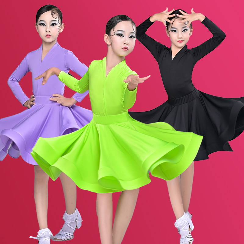 Latin Dance Training Costume Girl New Children's Performance Costume Competition Regulations Latin dance dress