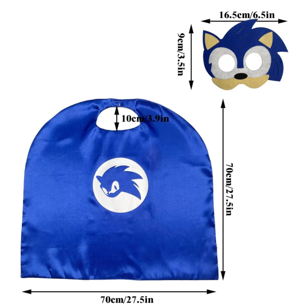 Crianças anime os ouriços máscara capa cosplay para crianças traje de aniversário roupas manto e capa desempenho