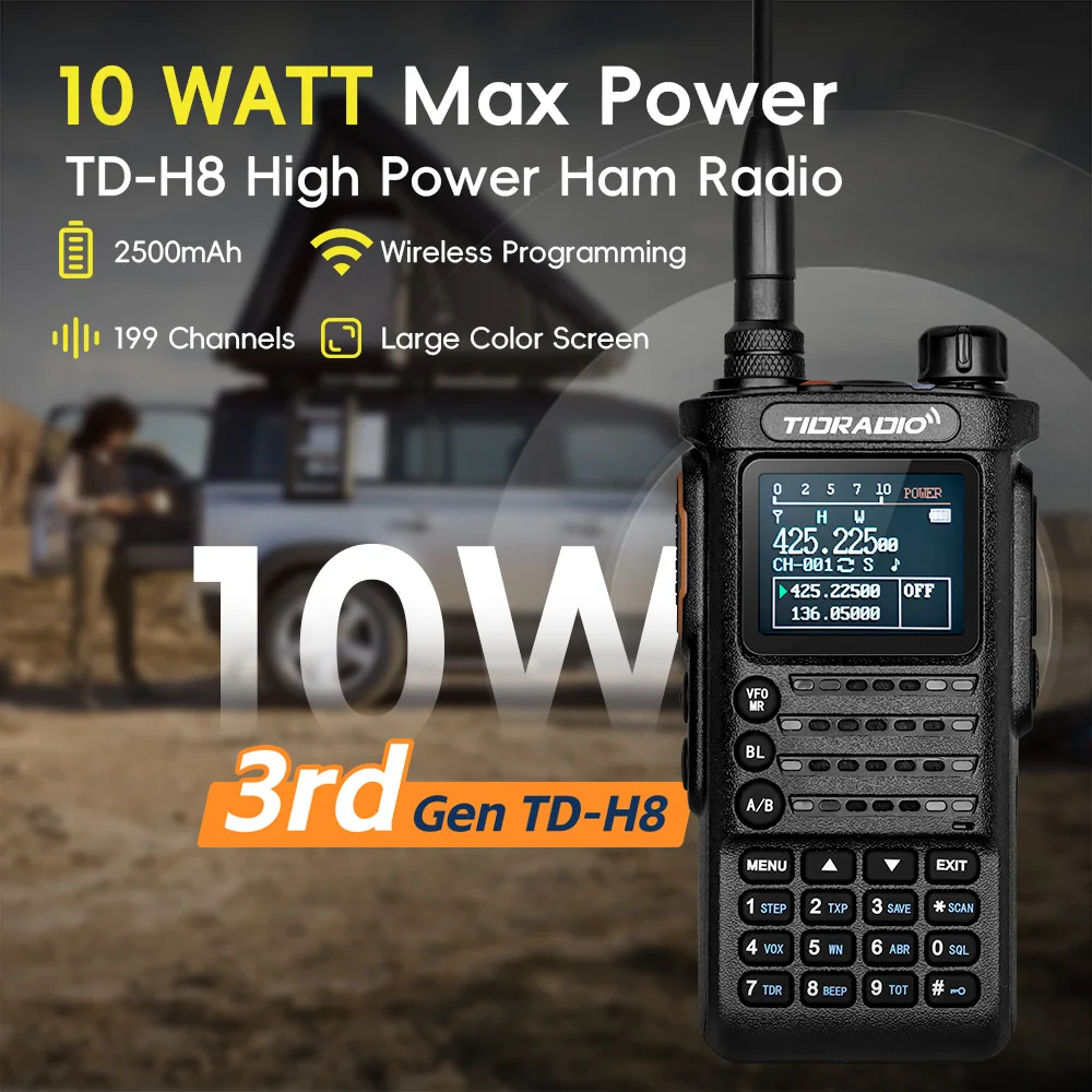 TIDRADIO 2 uds TD H8 Walkie Talkie de tercera generación de largo alcance profesional 10W conexión de Radio bidireccional aplicación de teléfono programación inalámbrica