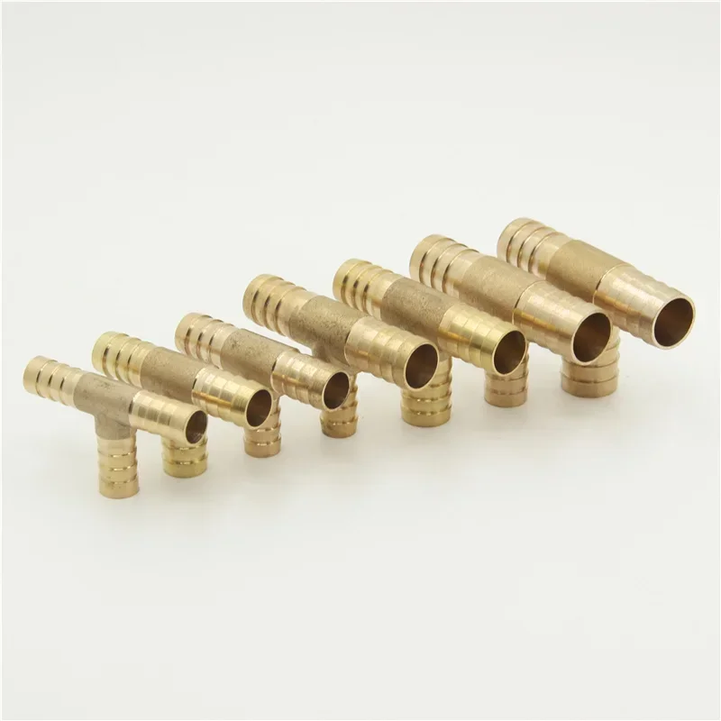 เจดีย์ทองเหลือง Barb อุปกรณ์ท่อเท่ากับ/เส้นผ่านศูนย์กลางตัวแปร 3 WAY T-Type 4 มม.5 มม.6 มม.8 มม.10 มม.12 มม.14 มม.16 มม.น้ํามัน/น้ํา/แก๊ส