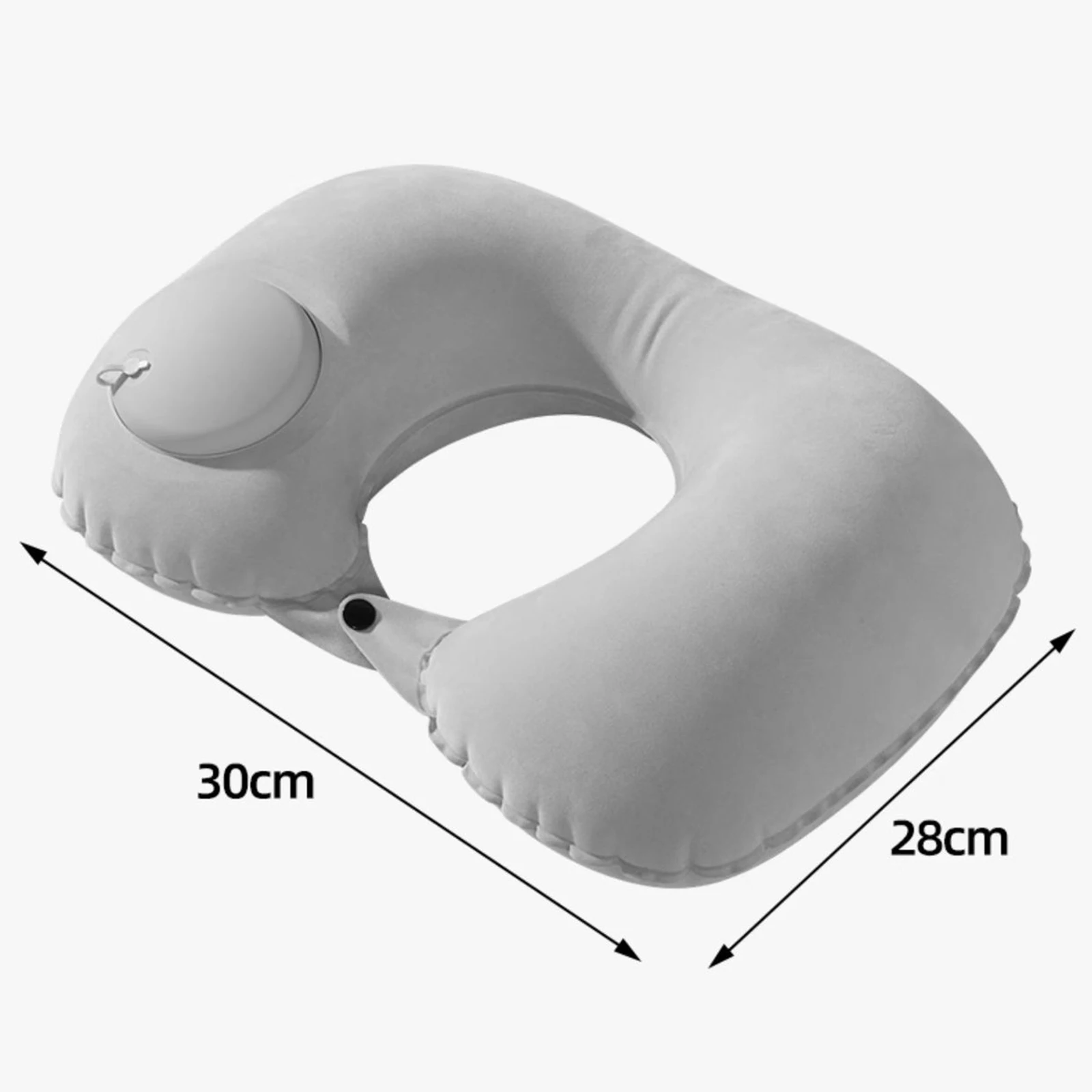 Almohada de viaje inflable en forma de U, cojín de soporte de aire portátil para el cuello, cómoda prensa para dormir para inflar, almohada para el cuello