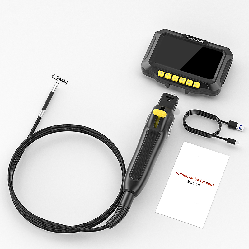 Boroscópio articulado de 2 vias de 6,2 mm 1080P 4,3 '' tela IPS de 2 vias 360 °   Endoscópio de direção com design removível de 8,5 mm para verificação de carro