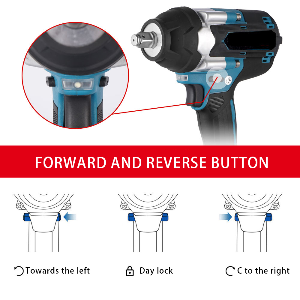 1/2 "ブラシレス電動インパクトレンチ 2800N.M トルク除去ネジナットドライバーホーム電動工具マキタ 18V バッテリー