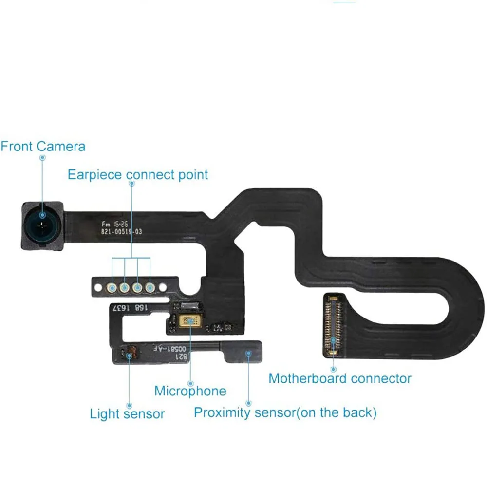 Front Camera With Sensor Flex Cable For iPhone 7 8 Plus Ear Speaker And Waterproof Tape