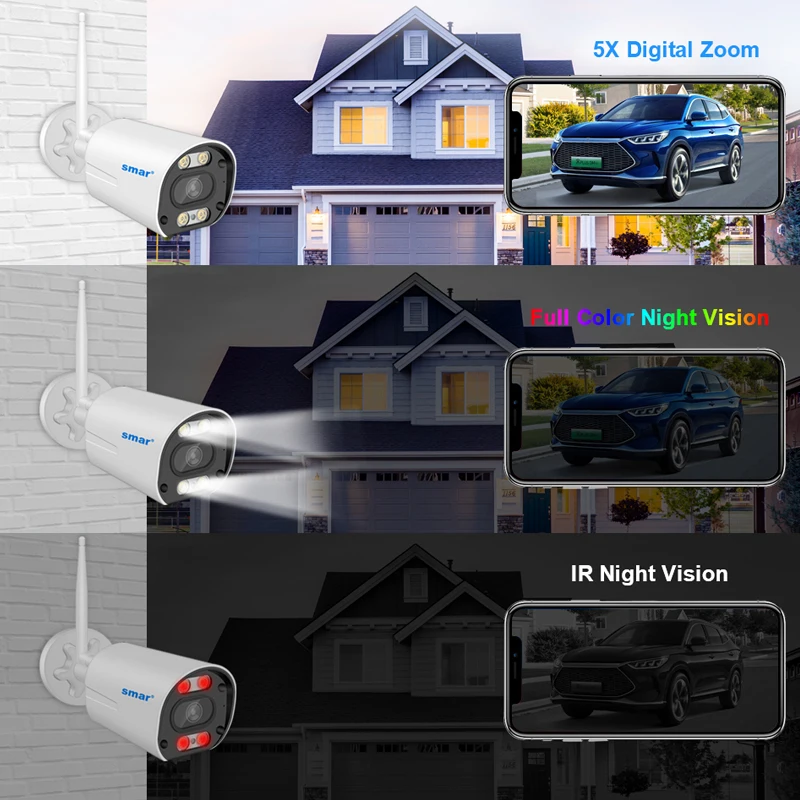 Kit de cámara Wifi Smar de 5MP/3MP, detección facial Ai, visión a todo Color, cámara IP, 8 canales, NVR 10,1, LCD, sistema de vigilancia CCTV inalámbrico