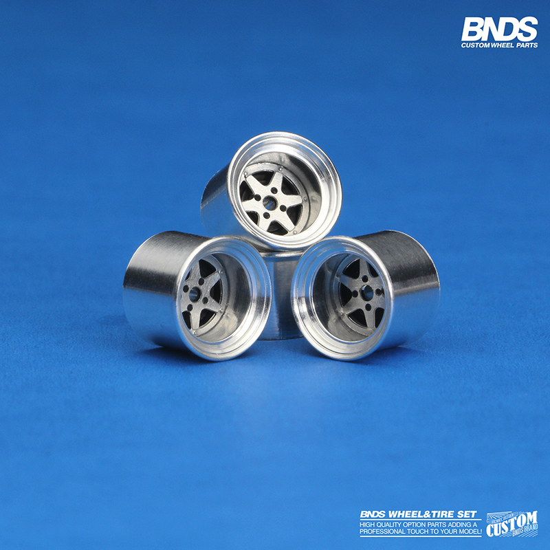 Ruedas de aleación 1/64 con neumáticos de goma de llantas de montaje BNDS, piezas modificadas para modelo de coche reacondicionado, estilo VIP No.64053-64088