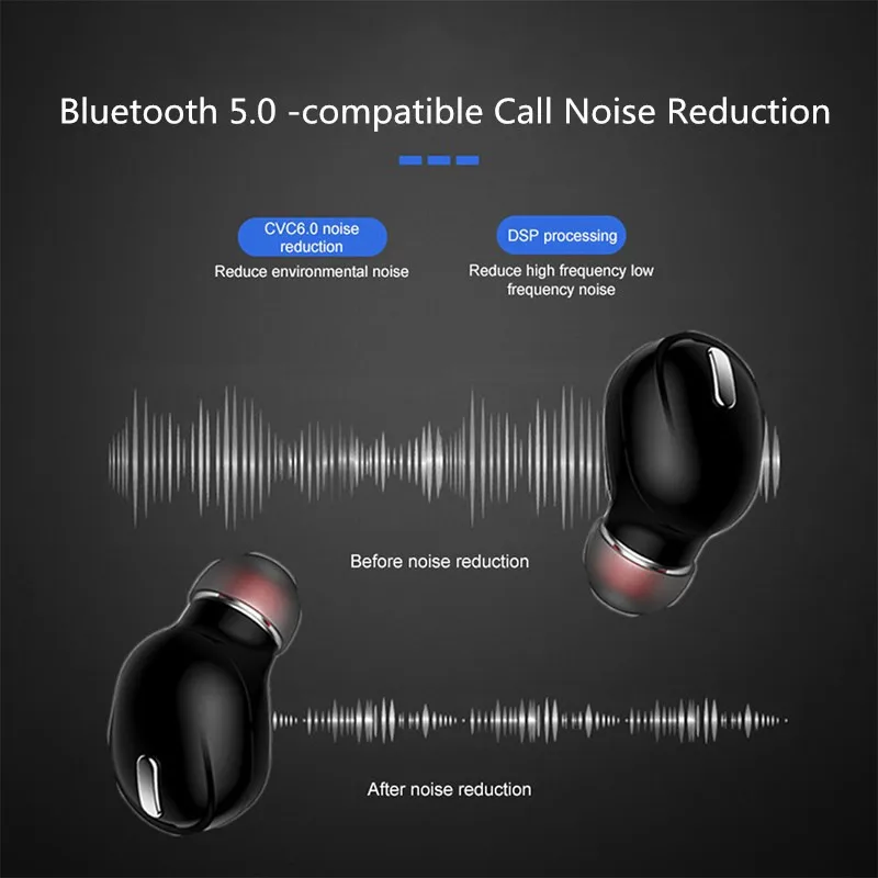 Auriculares inalámbricos X9 con Bluetooth 5,0, cascos intrauditivos deportivos con micrófono, resistentes al agua, TWS, manos libres