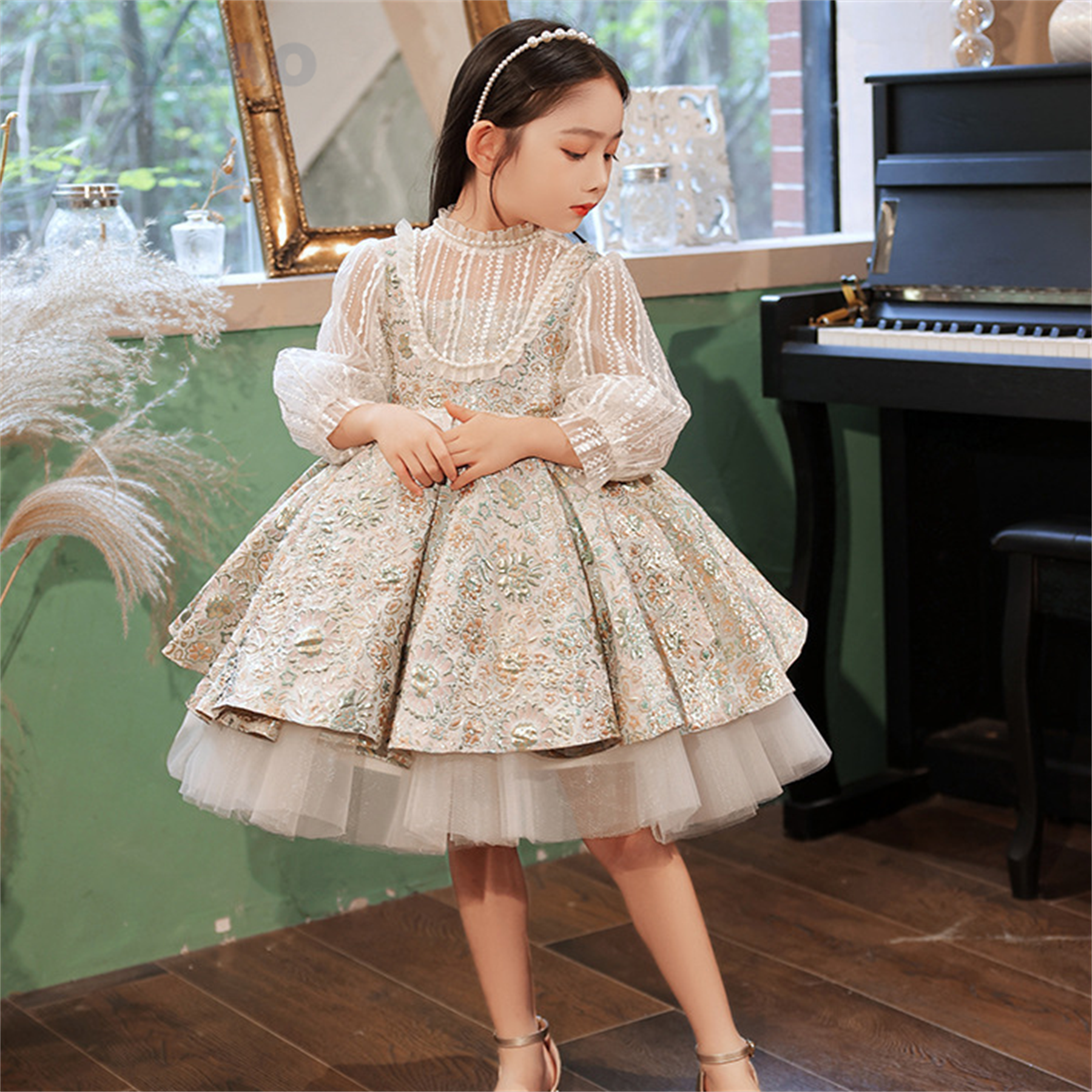 Mädchen Winter Party Kleider mit Pailletten Ballkleid Baby Mädchen Geburtstag Tutu Kleider Mini Blumenmädchen Kleid