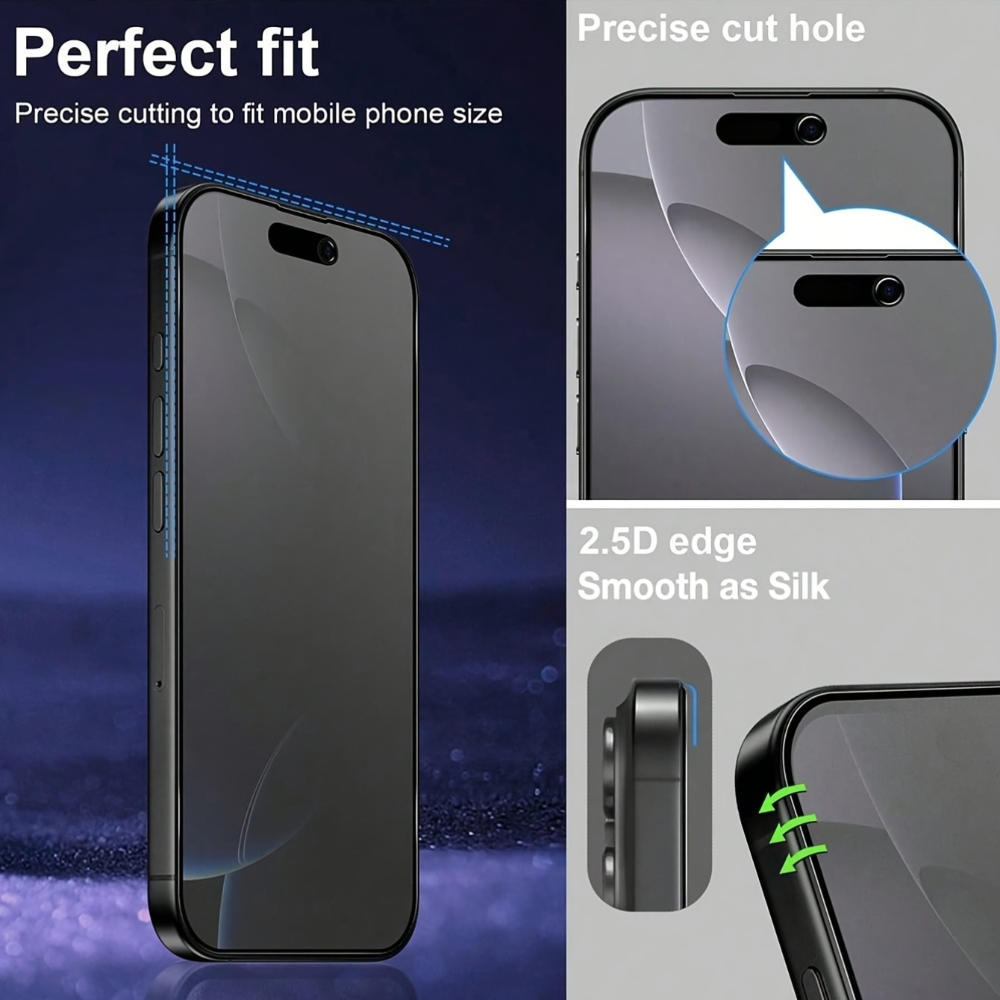 NNBILI 3Pcs Matte Privacy Oleophobic Dust-Free Easy Installation Matte Privacy Screen Protector for iPhone 17 Pro Max 16 Series