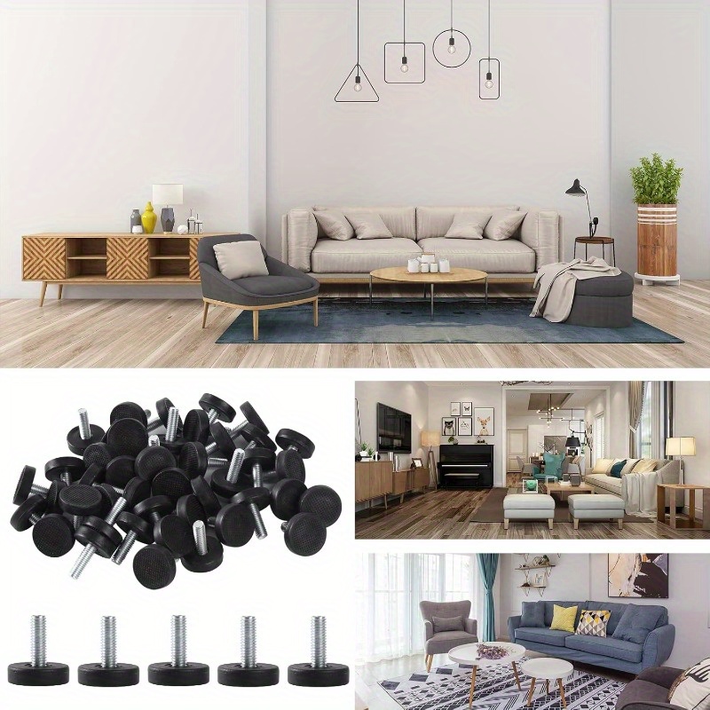 20 patas niveladoras ajustables de acero inoxidable para muebles, Base antideslizante resistente para mesas/sillas/armarios/sofás