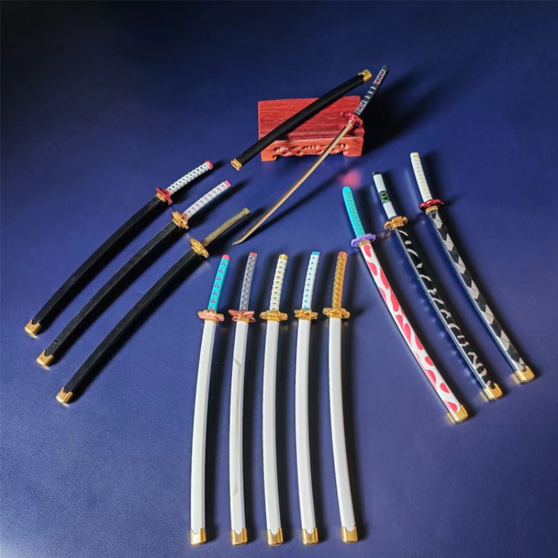 25 centimetri Demone Slayer Katana Spade Della Lega Kimetsu No Yaiba Spada di Formato Reale Anime Giapponese Samurai Cosplay Puntelli Decorazione Della Casa