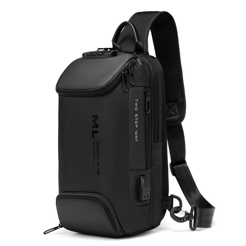 Bolsa crossbody multifuncional antifurto para homens, bolsa mensageiro de ombro masculina à prova d'água para viagem curta