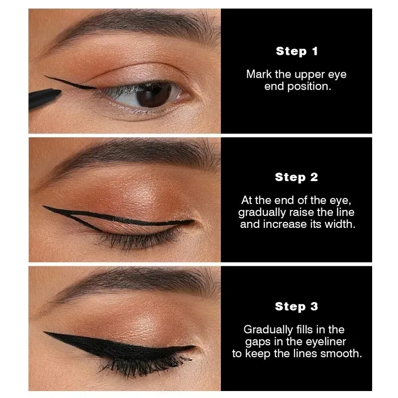 Matte Zijderups Eyeliner Gel Pen Waterdichte Niet-Smudge Sneldrogende Eyeliner Zwartbruine Oogschaduw Pen Make-Up