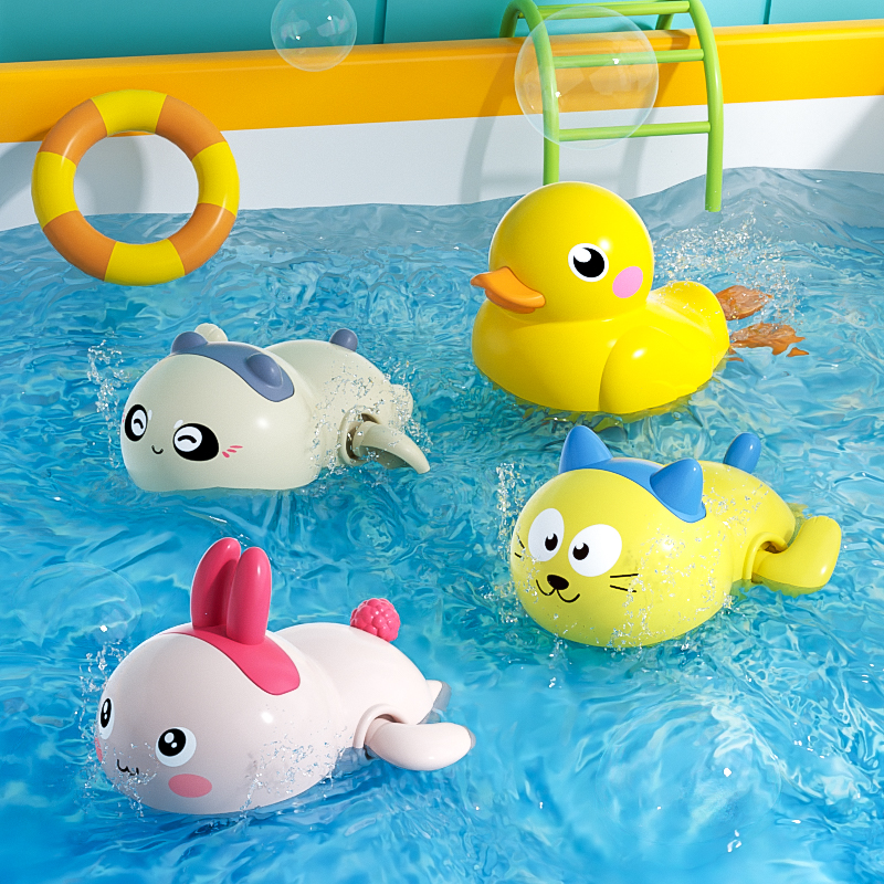 Baby-Badespielzeug, schwimmendes Aufziehspielzeug, niedliches Tier-Uhrwerk, Badewanne, Schwimmbad-Spielzeug für Kleinkinder, Badewannenspielzeug für Neugeborene, 1–3 Jahre