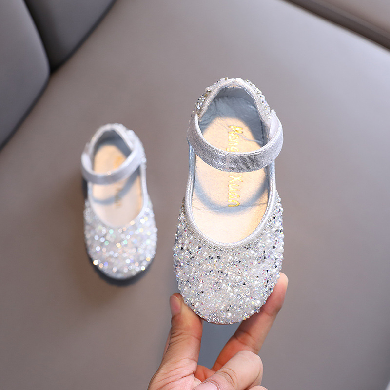 Herbst Mädchen Strass Leder Schuhe 2022 Frühling Perle Bogen Prinzessin Schuhe Weiche Kinder Baby Kleinkind Einzelnen Schuhe G06