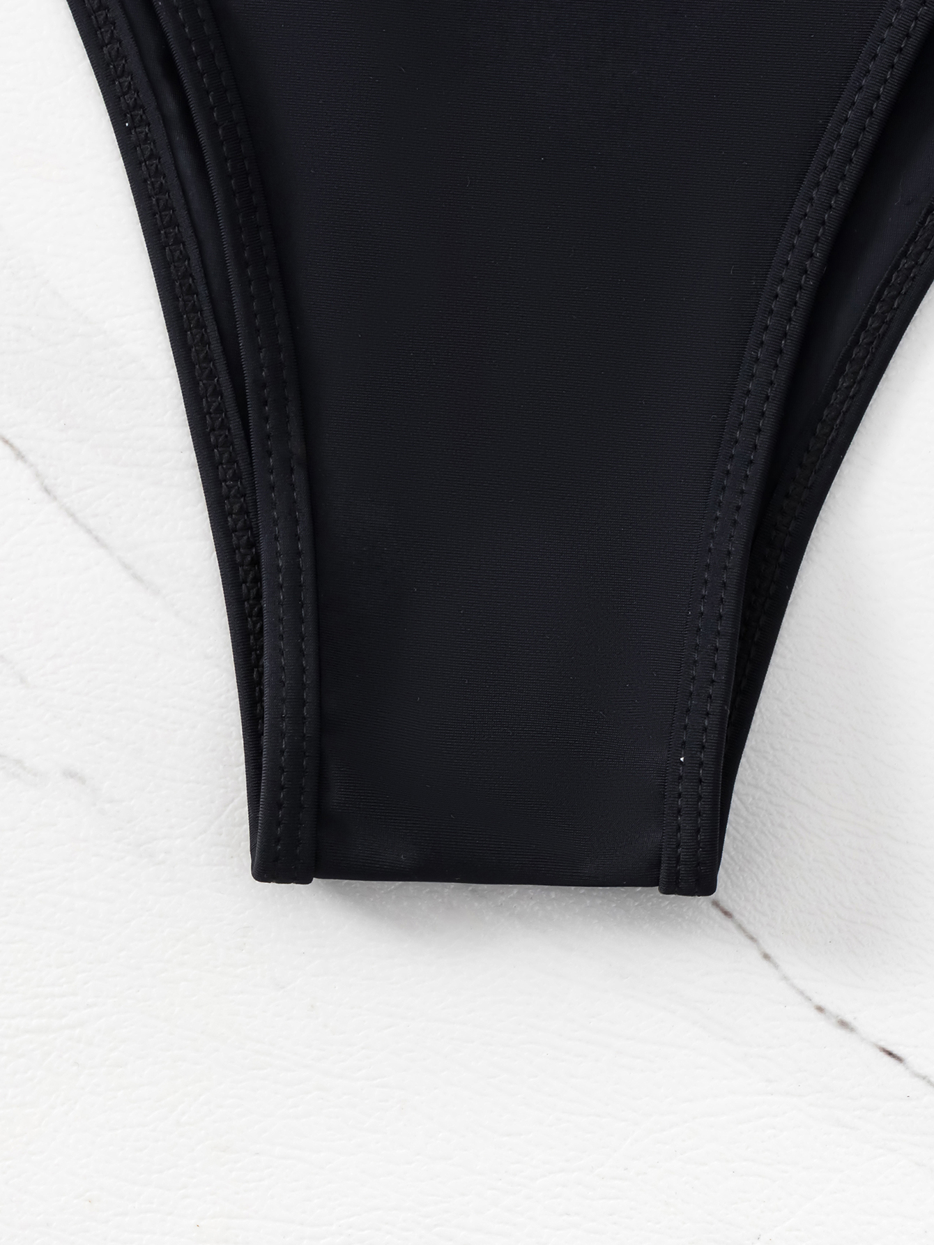 Black Sexy Bikini Split Swimsuit Set Tie-Up Neck Adjustable Straps Beachwear for Women