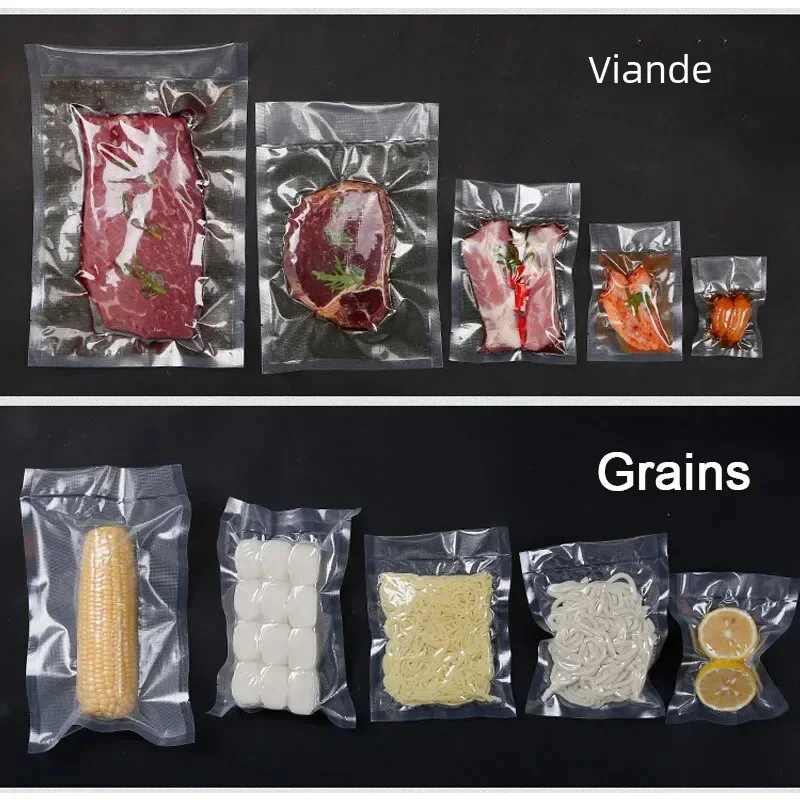 Sacs de scellage sous Vide pour aliments, 100 pièces, pour conserver les aliments Sous Vide, sac de rangement de cuisine, sacs d'emballage sous vide sans BPA, outil de cuisine