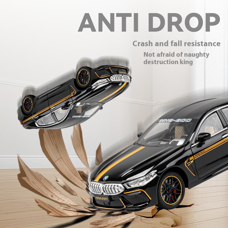 BMW M8 MANHART MH8 800 Diecast Car Model, Supercar de Metal, Coleção Hobby Estante, Ornamento de Computador, Presente para Amigo, 1:24