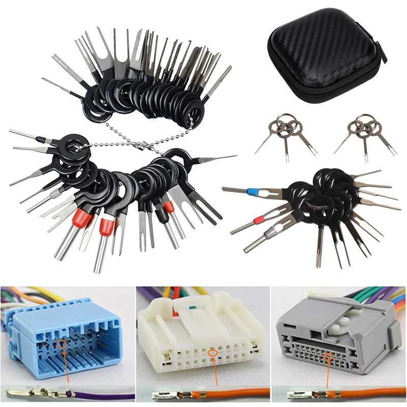 26Pcs Auto Terminal Entfernung Reparatur Werkzeuge Elektrische Verkabelung Crimp Stecker Pin Extractor Kit Schlüssel Automotive Stecker Abzieher
