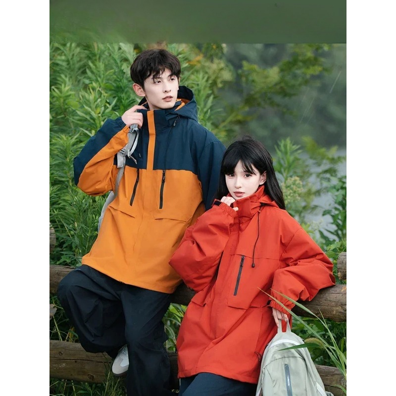 Chaqueta tres en uno para exteriores para mujer en otoño e invierno, ropa de montañismo de talla pequeña, resistente al viento e impermeable