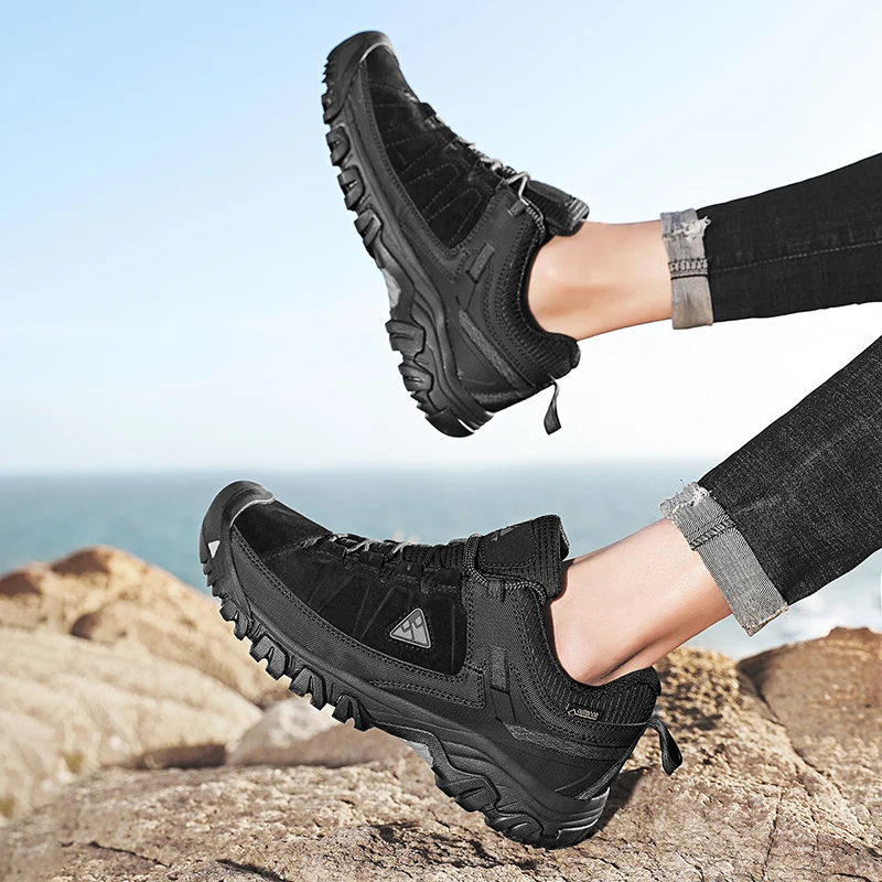 HIKEUP Neue Hohe Qualität Männer Wanderschuhe Langlebige Leder Klettern Schuhe Outdoor Wanderschuhe Gummi Sohle Factory Outlet