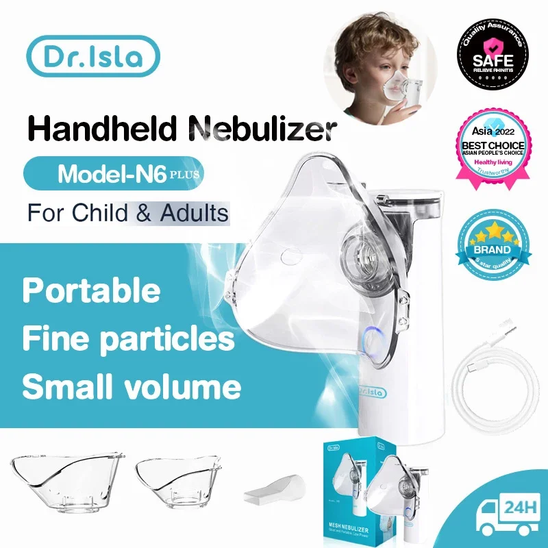 Dr. Isla Medische Stille Mesh Vernevelaar Handheld Astma Inhalator Verstuiver Kinderen Gezondheidszorg Mini Draagbare Vernevelaar Luchtbevochtiger