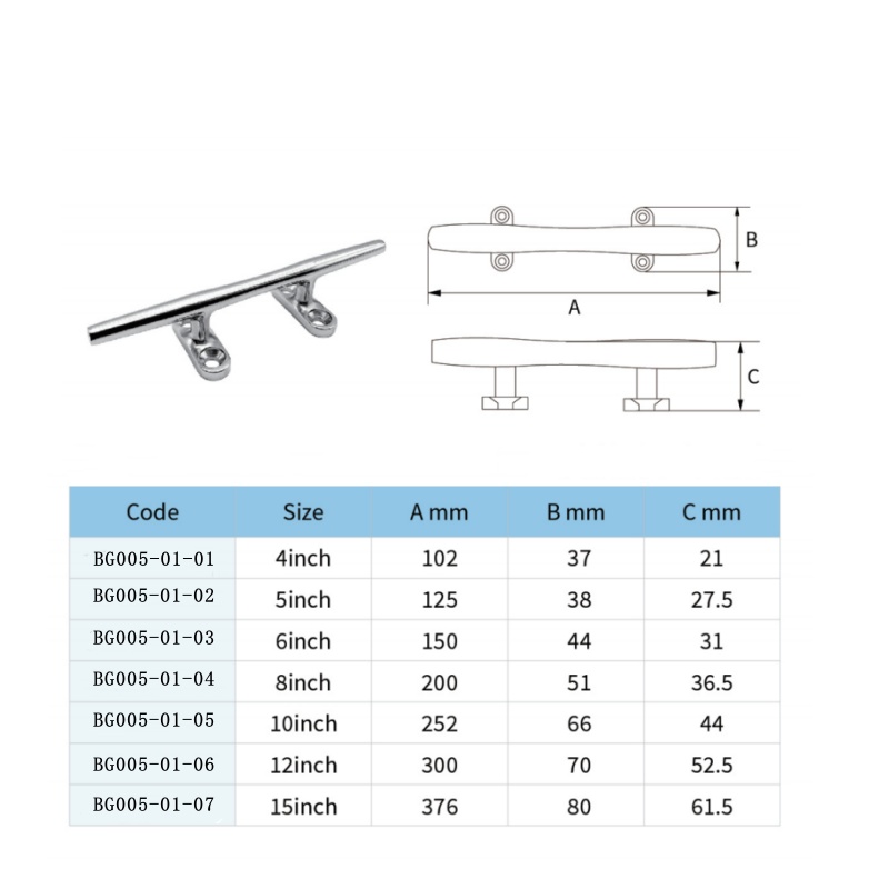 Alça de garra para barco, aço inoxidável 316, 4 polegadas a 15 polegadas, hardware para gax de convés de barcos para iate marinho