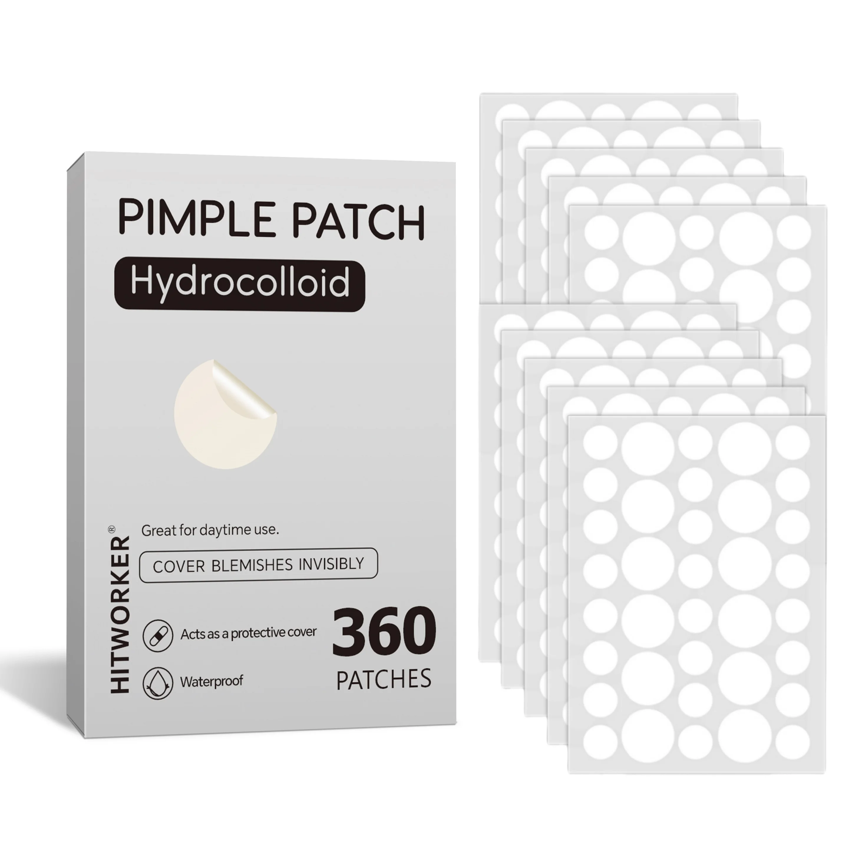360 pçs rosto acne remendo invisível cuidados com a pele espinha acne remendos anti-inflamatório cura absorvente ponto adesivo cobrindo acne