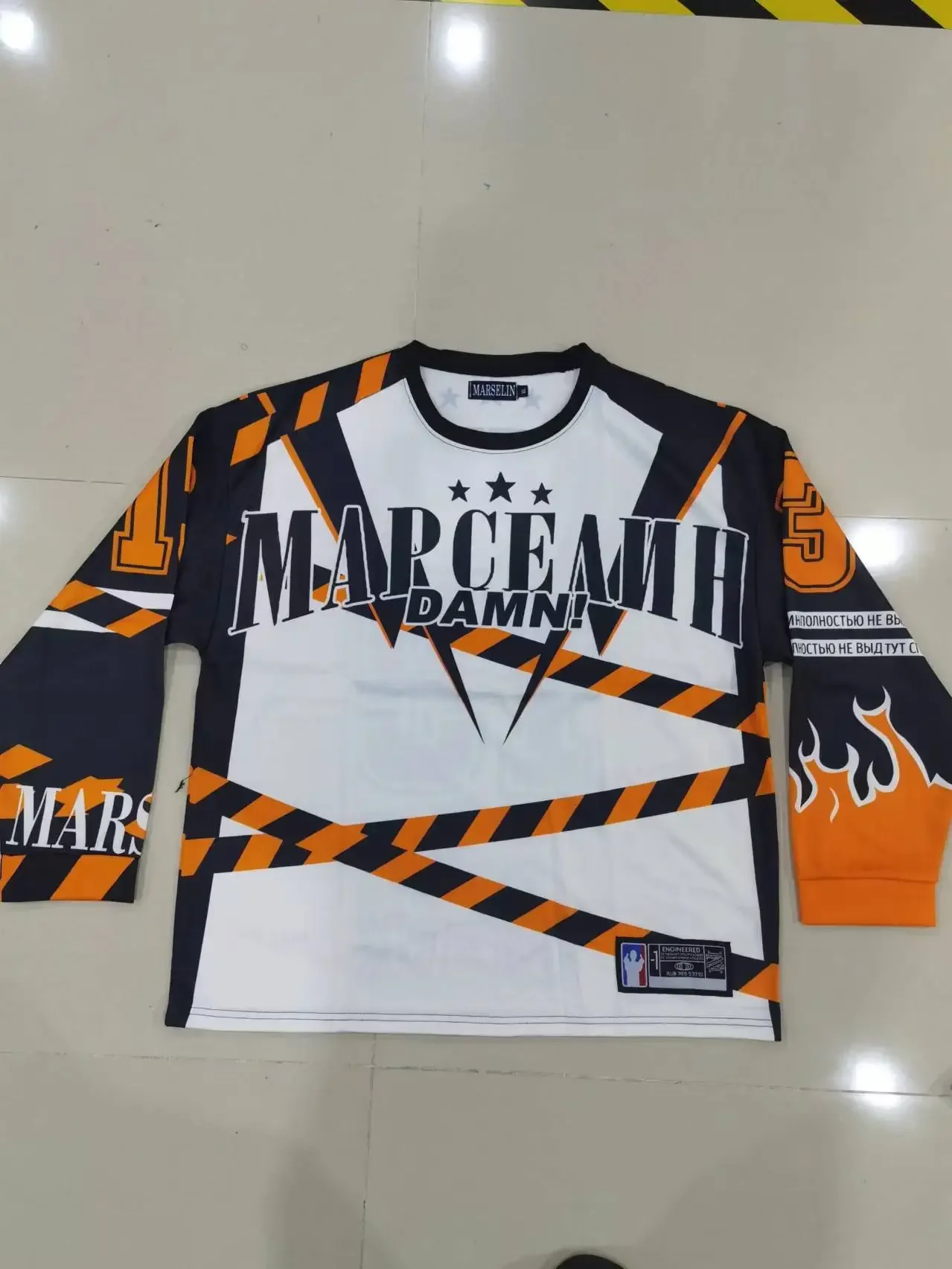原宿カジュアル野球ジャージトップス特大クラシック服 Y2K ストリート марселин ジャージ長袖 Tシャツ男性女性