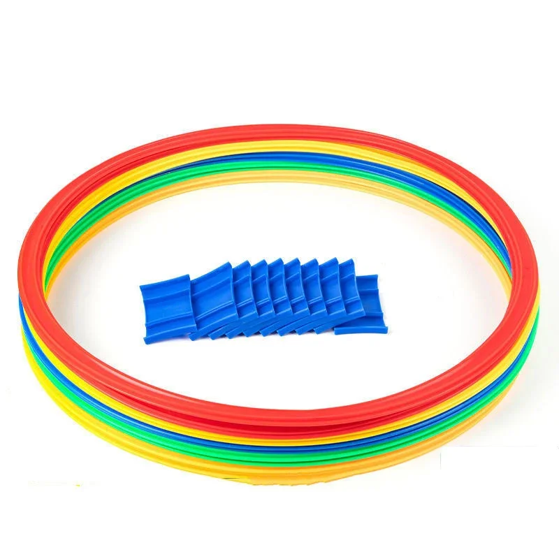 Divertido entrenamiento físico al aire libre, juego de anillos de salto de celosía deportivo, 10 aros, 10 conectores para suministros de entrenamiento de fútbol en el parque