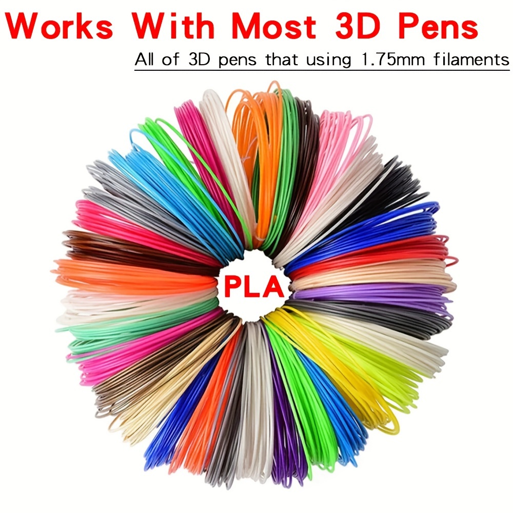 Filamento de bolígrafo 3D de 32 colores PLA de 1,75 mm, cada color, 10 pies (3 m), total de 320 pies (96 m) Recambios de filamento de bolígrafo 3D, color aleatorio