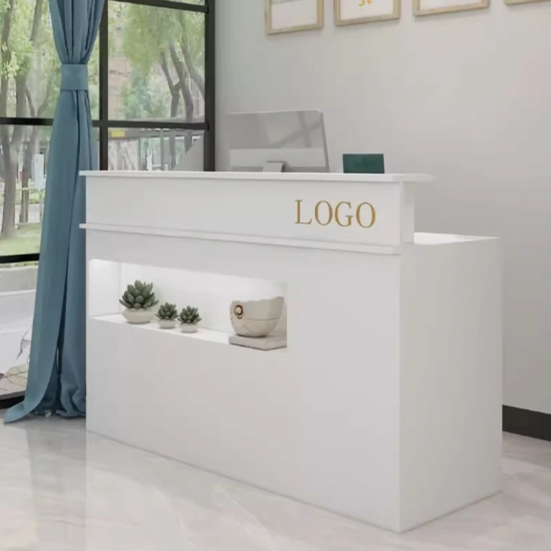 Banco reception per feste Mobili per centro bellezza Leggio di lusso Atelier Receptionist bancone Mostrador Reception Store Salon