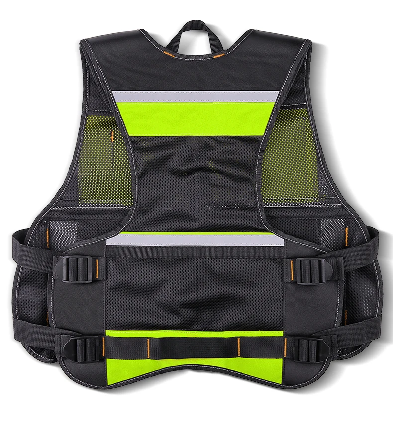 Abbigliamento da lavoro Gilet per attrezzi da lavoro completo Gilet di sicurezza riflettente con multitasche e cerniera Gilet per attrezzi resistente per elettricisti