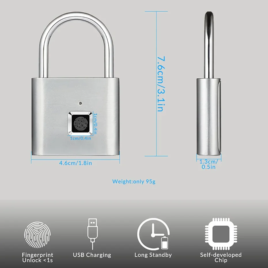 กล่องกุญแจกุญแจลายนิ้วมือป้องกันการโจรกรรมกันน้ํา USB แบบพกพาสมาร์ทแบบพกพาหลัก D3C9 Keyless ล็อครักษาความปลอดภัยชาร์จ