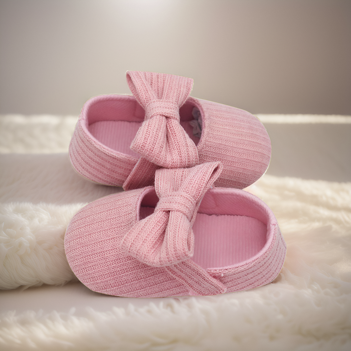赤ちゃんのためのファッショナブルなフラットシューズ,弓付きの快適でキュートで美しい靴,1ペア