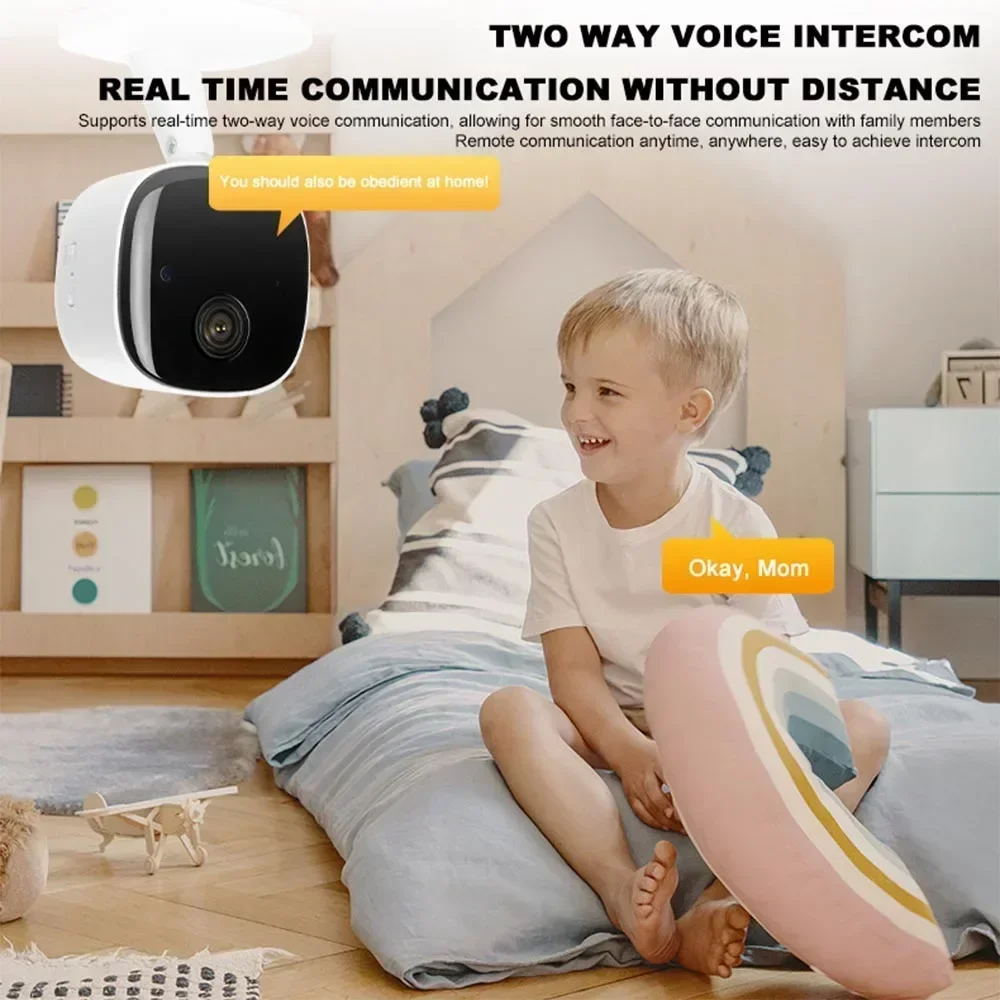 Telecamera Wifi da 3 MP Baby Monitor da 2,4 GHz per interni, telecamera di sicurezza Audio bidirezionale, visione notturna a infrarossi con app Ziicam