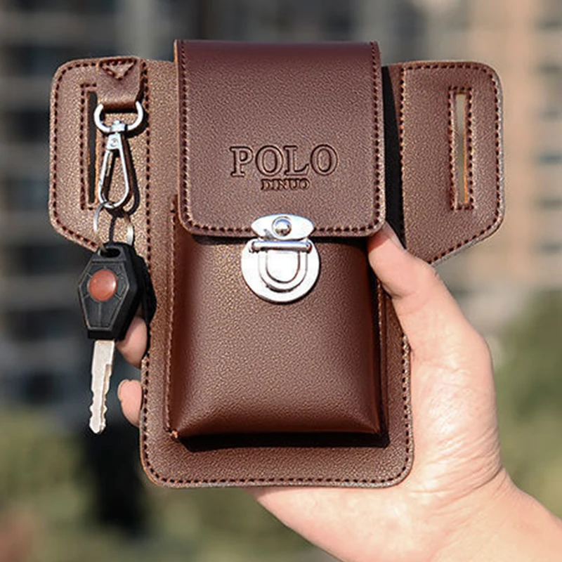 Mochila estilo neutro para homens e mulheres, adequada para transportar telefones celulares. Comé com um cinto para pendurar chaves.
