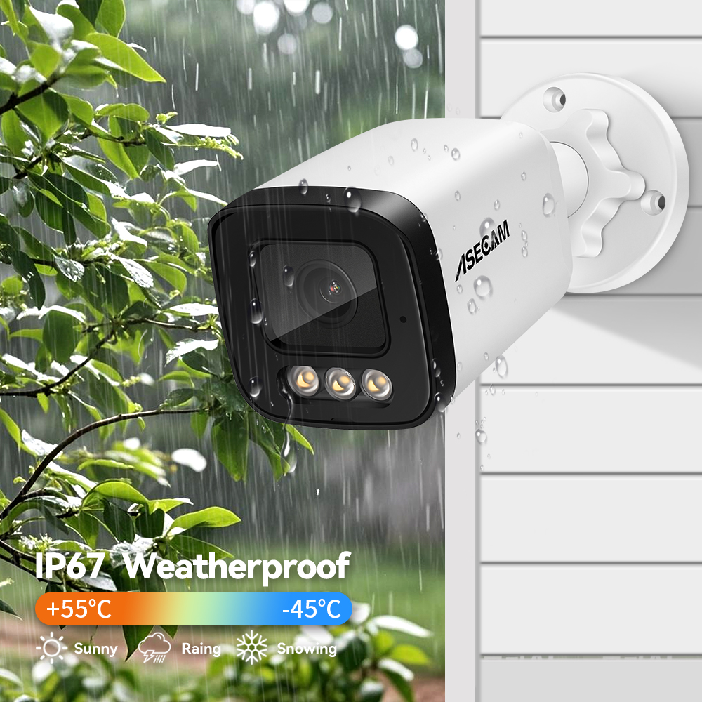 Cámara de Seguridad ASECAM 4K Luz Super Starlight Aurora Lux visión nocturna a todo Color lente F1.0 POE Onvif 8MP Vigilancia
