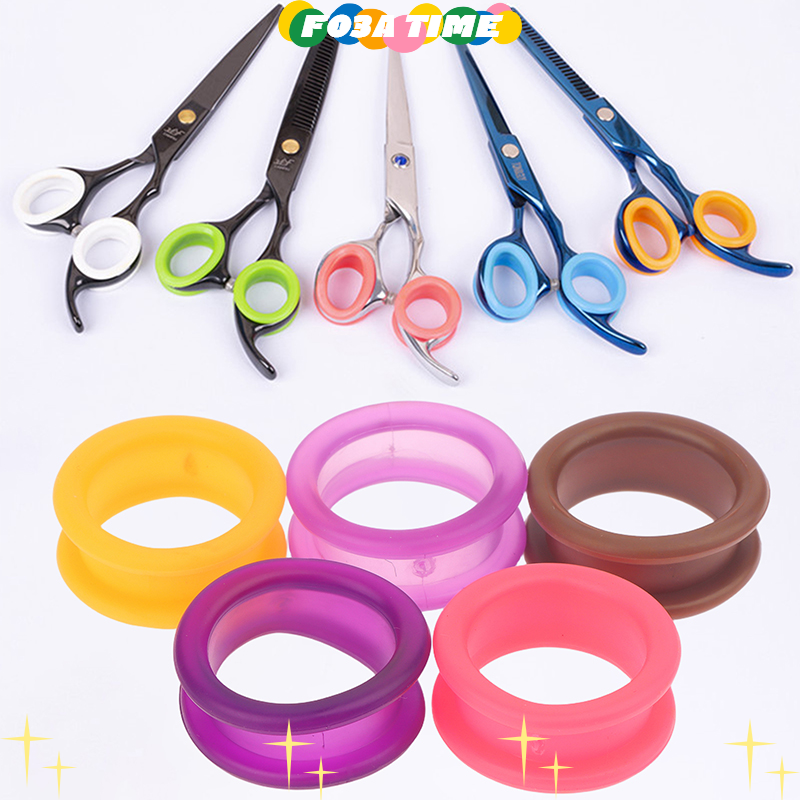 10Pcs Professional Barber Hair Shears Scissors Finger Rings Grips Inserts Soft Silicone Ring For Salon Barbers