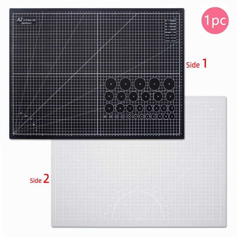 A2 Self-Healing Cutting Mat 23.6x17.7 Inch, Multipurpose Craft Mat for DIY/Office/School/Quilting, Non-Slip Gridded Work Surface