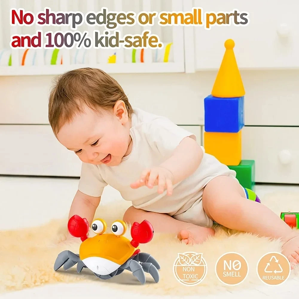 Cangrejo bailando, juguete para correr, regalo de Navidad para bebés, cangrejos de Escape interactivos para gatear, juguetes electrónicos para niños, cumpleaños sin batería