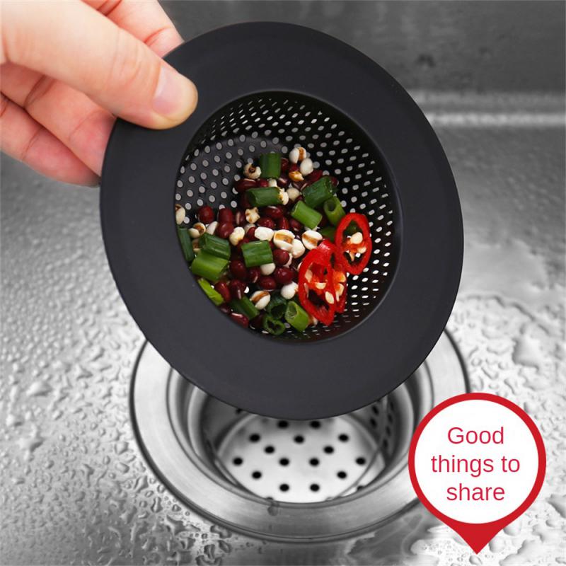 Kitchen Sink Filter Stainless Steel Mesh Sink Strainer Filter Bathroom Sink Strainer Drain Hole Filter Trap Waste Screen Black