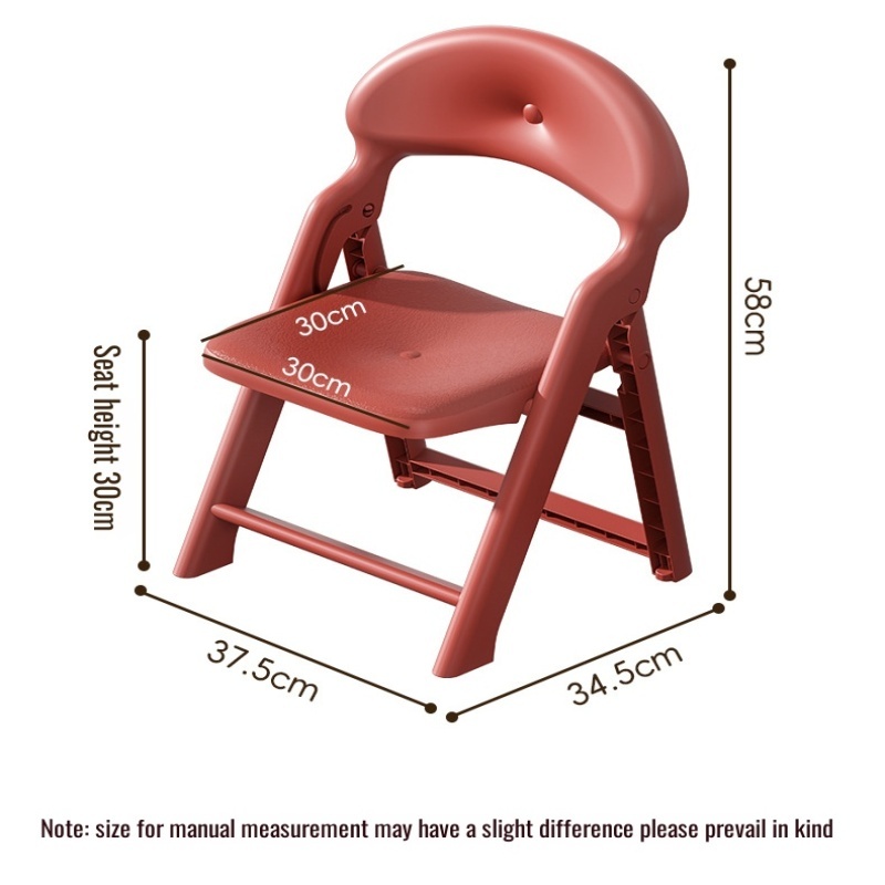 Children's Folding Chair Thick Folding Back Chair for Children's Area Small Bench Anti-slip Reinforcement Design Ergonomic Chair