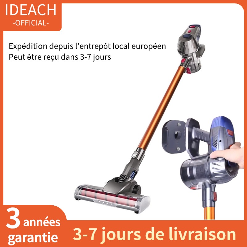 Aspirateur à main sans fil 20kPa, aspiration puissante, double moteur, éclairage LED, batterie détachable, nettoyeur de poussière domestique sans fil